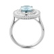 Anillo de oro blanco de 18 Kt con aguamarina de 2,61 ct y diamantes de 1,05 ct