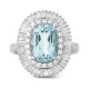 Anillo de oro blanco de 18 Kt con aguamarina de 2,61 ct y diamantes de 1,05 ct