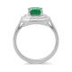 Anillo de oro blanco de 18 Kt con esmeralda de 1,42 ct y diamantes de 0,52 ct