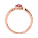 Anillo de oro rosa de 18 Kt con espinela de 0,30 ct y diamantes de 0,13 ct