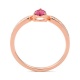 Anillo de oro rosa de 18 Kt con espinela de 0,33 ct y diamantes de 0,22 ct