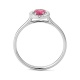 Anillo de oro blanco de 18 Kt con espinela de 0,27 ct y diamantes de 0,07 ct