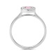 Anillo de oro blanco de 18 Kt con espinela de 0,30 ct y diamantes de 0,07 ct