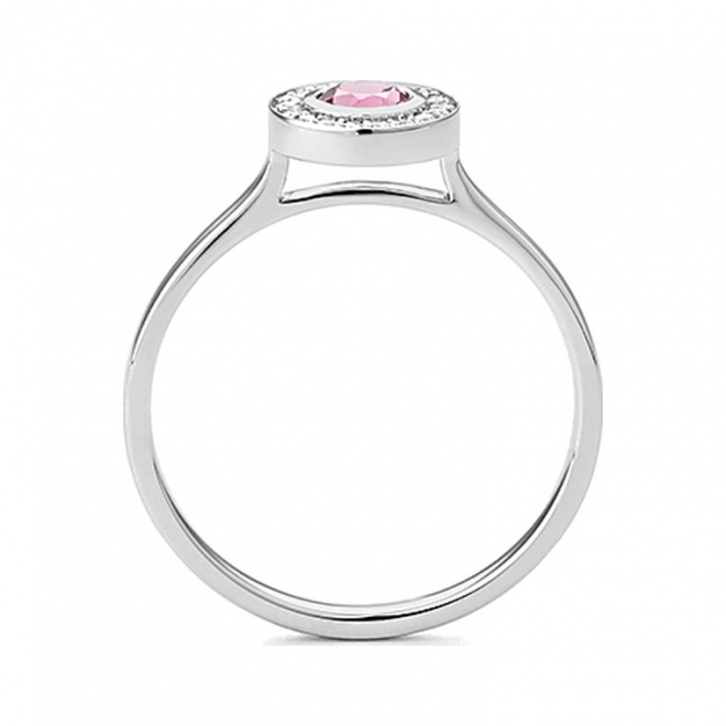 Anillo de oro blanco de 18 Kt con espinela de 0,30 ct y diamantes de 0,07 ct