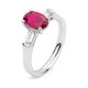 Anillo de oro blanco de 18 Kt con rubí de 1,68 ct y diamantes de 0,35 ct