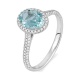 Anillo de oro blanco de 18 Kt con aguamarina de 1,09 ct y diamantes de 0,30 ct