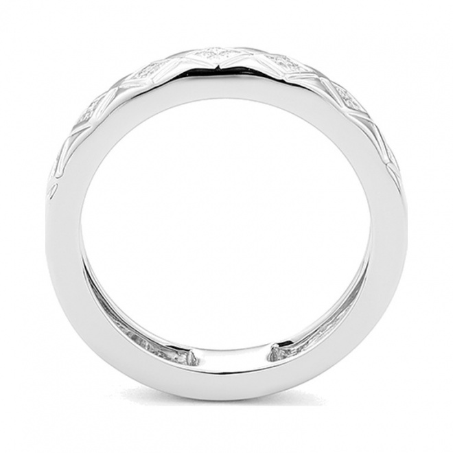 Anillo de oro blanco de 18 Kt con diamantes talla princesa de 0,21 ct
