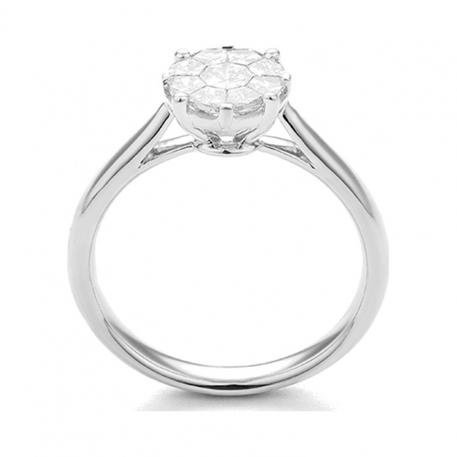 Anillo de oro blanco de 18 Kt