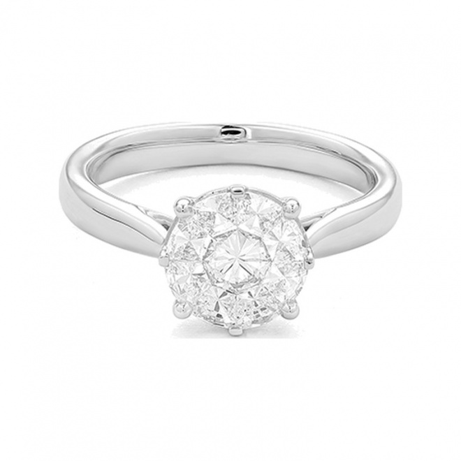 Anillo de oro blanco de 18 Kt
