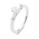 Anillo Tresillo de oro blanco de 18 Kt con diamantes de 0,36 ct