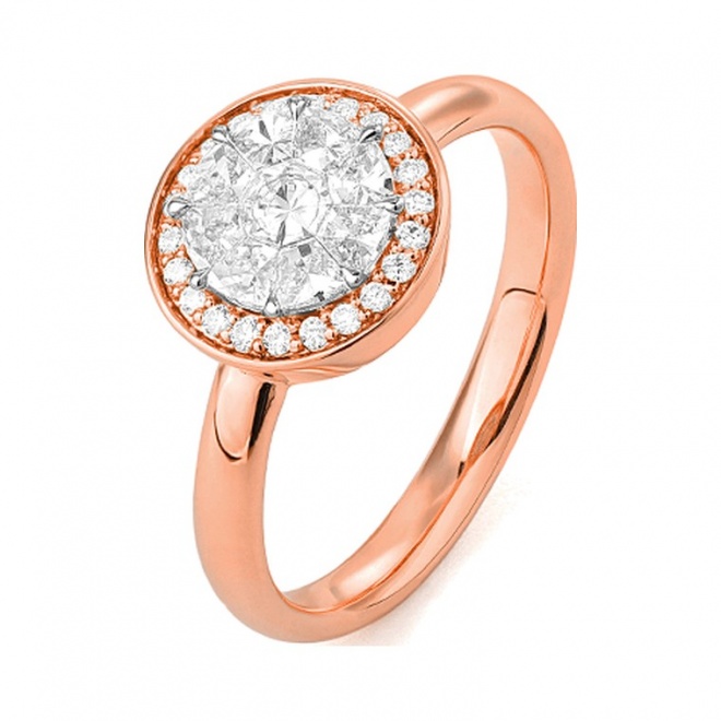 Anillo de oro de 18 Kt con diamantes de 0,67 ct
