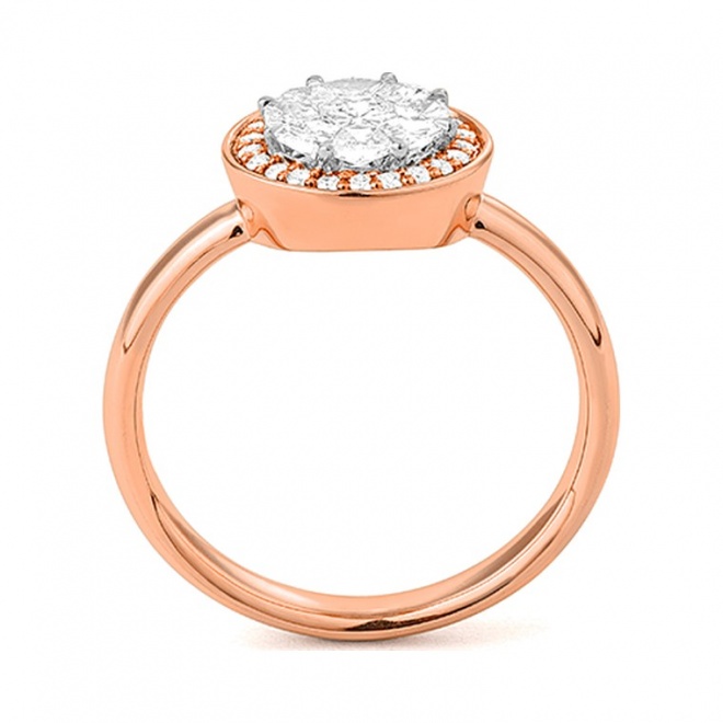 Anillo de oro de 18 Kt con diamantes de 0,67 ct