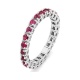 Anillo Alianza de oro blanco de 18 Kt con rubí de 1,05 ct
