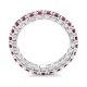 Anillo Alianza de oro blanco de 18 Kt con rubí de 1,05 ct