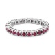 Anillo Alianza de oro blanco de 18 Kt con rubí de 1,05 ct