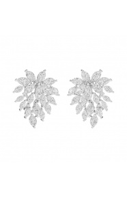 Pendientes de oro blanco de 18 Kt con diamantes talla marquesa de 5,59 ct
