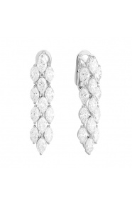 Pendientes Largos de oro blanco de 18 Kt con diamantes talla marquesa de 4,95 ct