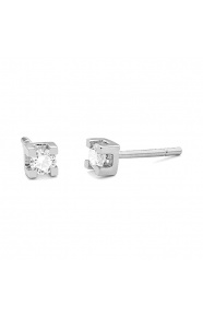 Pendientes Dormilonas de oro blanco de 18 Kt con diamantes de 0,30 ct