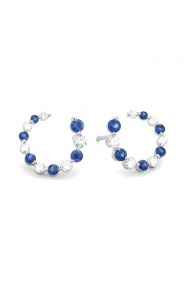 Pendientes de oro blanco de 18 Kt con zafiro azules de 0,98 ct y diamantes de 0,70 ct