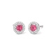 Pendientes de oro blanco de 18 Kt con espinela de 0,55 ct y diamantes de 0,12 ct