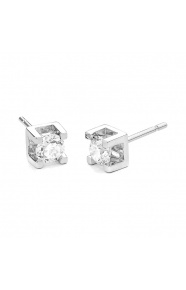 Pendientes Dormilonas de oro blanco de 18 Kt con diamantes de 1,06 ct