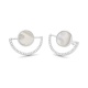 Pendientes de oro blanco de 18 Kt con madreperla de 1,69 ct y diamantes de 0,14 ct