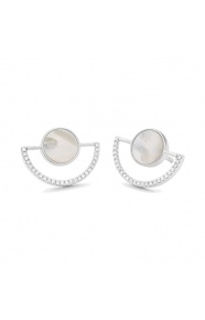 Pendientes de oro blanco de 18 Kt con madreperla de 1,69 ct y diamantes de 0,14 ct