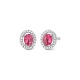 Pendientes de oro blanco de 18 Kt con espinela de 0,67 ct y diamantes de 0,14 ct