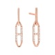Pendientes Largos de oro rosa de 18 Kt con diamantes de 0,09 ct