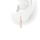Pendientes Largos de oro rosa de 18 Kt con diamantes de 0,09 ct