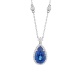 Colgante de oro blanco de 18 Kt con zafiro azul de 3,52 ct y diamantes de 0,36 ct