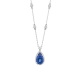 Colgante de oro blanco de 18 Kt con zafiro azul de 3,52 ct y diamantes de 0,36 ct