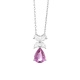 Colgante de oro blanco de 18 Kt con zafiro rosa de 1,30 ct y diamantes de 0,42 ct