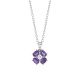 Colgante de oro blanco de 18 Kt con amatista de 0,23 ct y diamantes de 0,04 ct