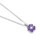Colgante de oro blanco de 18 Kt con amatista de 0,23 ct y diamantes de 0,04 ct