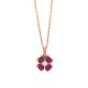 Colgante de oro rosa de 18 Kt con rubí de 0,77 ct y diamante de 0,03 ct