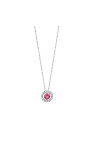 Colgante de oro blanco de 18 Kt con espinela de 0,30 ct y diamantes de 0,07 ct