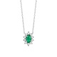 Colgante Rosetón de oro blanco de 18 Kt con esmeralda de 0,23 ct y diamantes de 0,05 ct