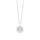 Colgante Rosetón de oro blanco de 18 Kt con aguamarina de 0,25 ct y diamantes de 0,05 ct