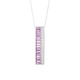 Colgante Largo de oro blanco de 18 Kt con zafiro rosa de 1,10 ct y diamantes de 0,14 ct