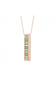 Colgante Largo de oro rosa de 18 Kt con zafiro de 1,10 ct y diamantes de 0,14 ct