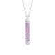 Colgante de oro blanco de 18 Kt con zafiro rosa de 0,66 ct y diamantes de 0,07 ct