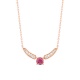 Colgante de oro rosa de 18 Kt con espinela de 0,29 ct y diamantes de 0,10 ct