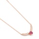 Colgante de oro rosa de 18 Kt con espinela de 0,29 ct y diamantes de 0,10 ct