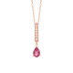Colgante de oro rosa de 18 Kt con espinela de 0,37 ct y diamantes de 0,07 ct