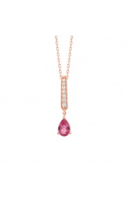 Colgante de oro rosa de 18 Kt con espinela de 0,37 ct y diamantes de 0,07 ct
