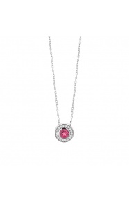 Colgante de oro blanco de 18 Kt con espinela de 0,30 ct y diamantes de 0,07 ct