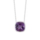 Colgante Rosetón de oro blanco de 18 Kt con amatista de 4,00 ct y diamantes de 0,09 ct