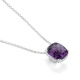 Colgante Rosetón de oro blanco de 18 Kt con amatista de 4,00 ct y diamantes de 0,09 ct