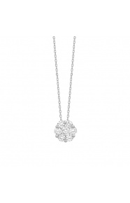 Colgante Solitario de oro blanco de 18 Kt con diamantes de 0,75 ct